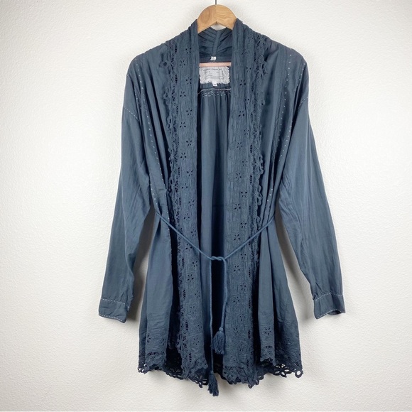 Johnny Was Slate Gray Embroidered‎ Cardigan Size XS - Picture 1 of 8